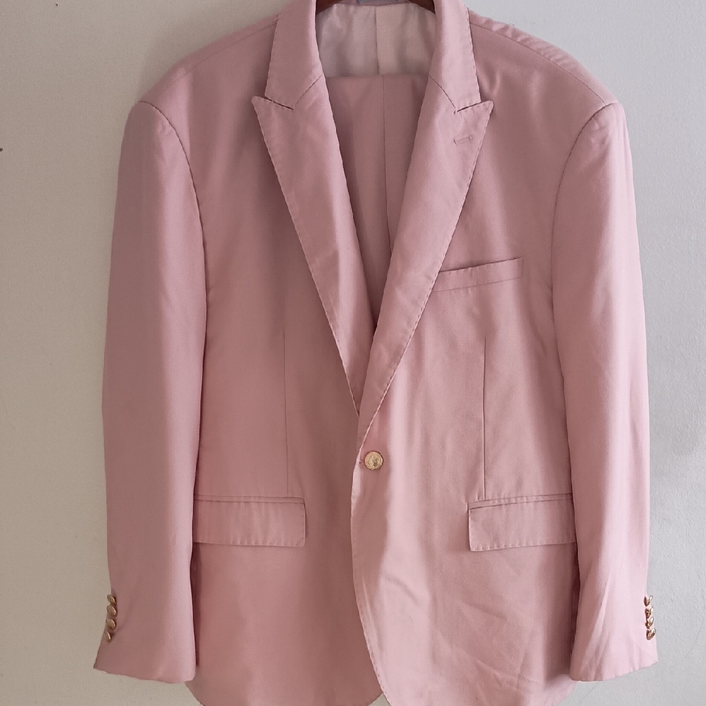 Rossi Man Soft Pink Suit For Man Used Size 52 Italian